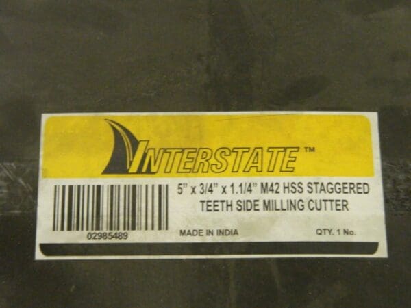 Interstate Staggered Teeth Side Milling Cutter 5" x 3/4" x 1-1/4" 02985489