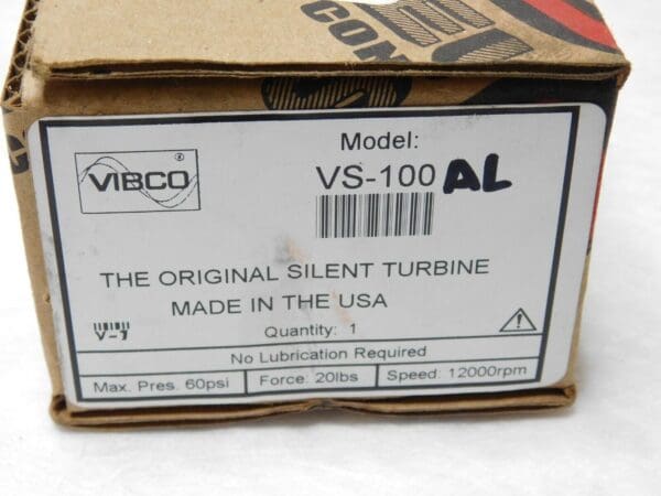 Vibco Pneumatic Ball Vibrator 20 Lb Force 12000 RPM VS-100AL