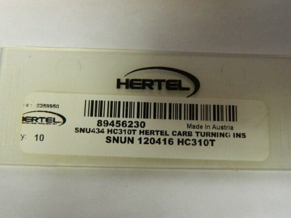 HERTEL SNU434 HC310T Carbide Turning Insert Pack of 10