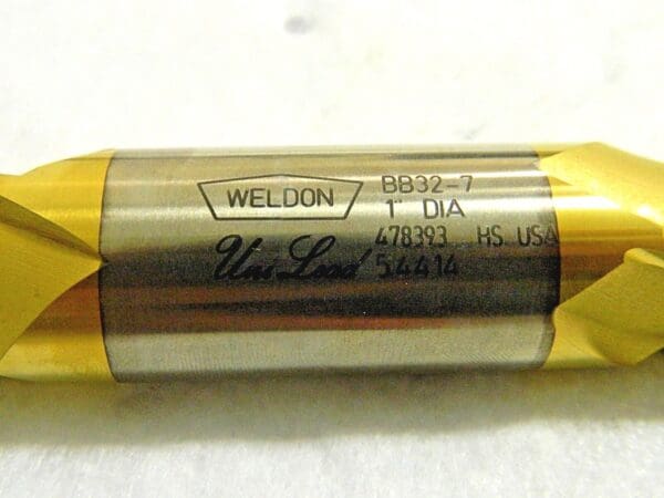 Weldon Square End Mill HSS RH 1" Diam x 1–5/8" LOC 2FL BBT32-7