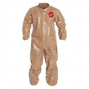 Box of 6 Dupont Tychem5000 Collared Disposable Coveralls Tan 2X C3125TTN2X000600