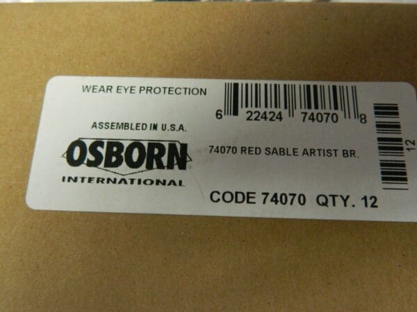 OSBORN #4 Sable Artist's Paint Brush QTY 12 0007407000