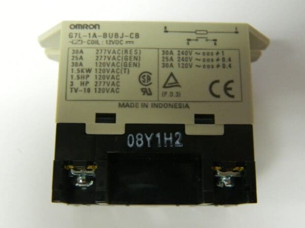 Omron G7L1ABUBJCBDC12 General Purpose Relay With Test Button