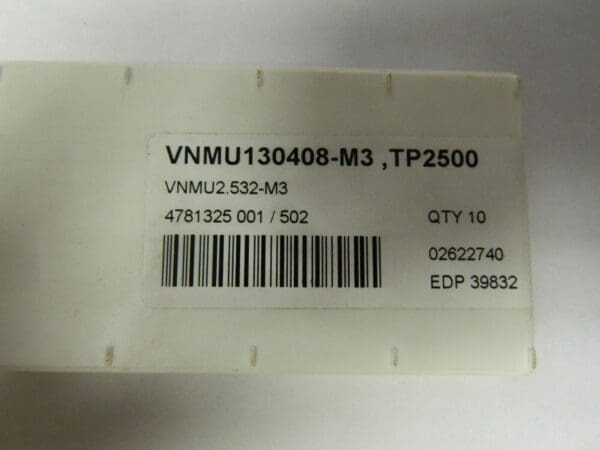 Seco VNMU 2.532-M3 TP2500 Carbide Turning Insert Pack of 10