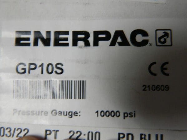 ENERPAC 0 - 10,000 psi Dry Hydraulic Pressure Gauge