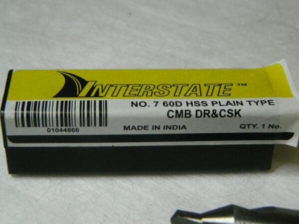 Interstate HSS Combo Drill/Countersink #7 Plain Cut 60° Angle Qty 2 01044866