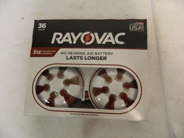 Rayovac Size 312 Hearing Aid Batteries Pack of 36 Qty 3 Boxes 108 Total 312-36