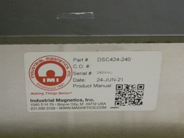 Industrial Magnetics Demagnetizer 12″ L x 6-1/4″ W x 4-3/4″ H DSC424-240 REPAIR