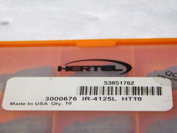 Hertel Carbide Grooving Inserts IR4125L HT10 Qty 10 3000676