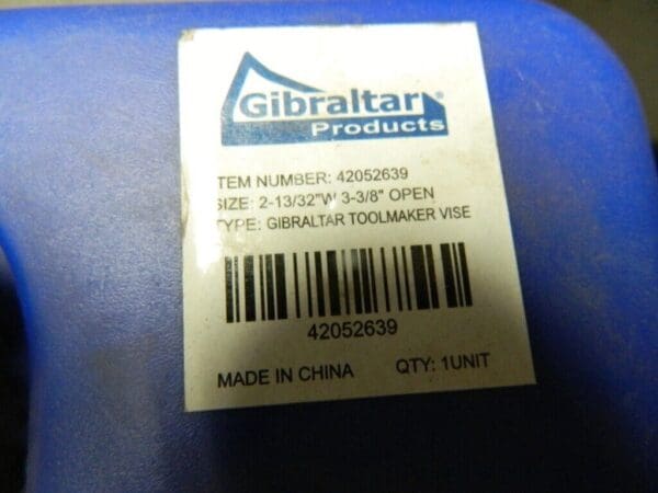 GIBRALTAR 2.48″ Jaw Width, 3.43 Jaw Opening Cap 1.26″ Jaw Height, Toolmaker Vise