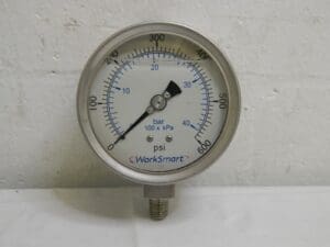 Work Smart Pressure Gauge 4″ Dial 1/4 Thread 0-600 Scale Range WS-PE-GAGE-217