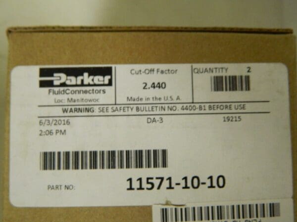 Parker Parkrimp Fitting 2 Pack 5/8 Code 61 Flange 5/8 Hose Steel 11571-10-10