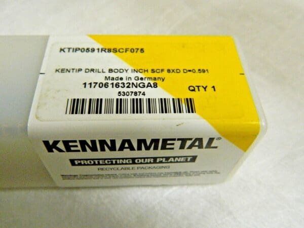 Kennametal Replaceable Tip Drill 15.08 to 15.99mm Diam KTIP0591R8SCF075 5307874