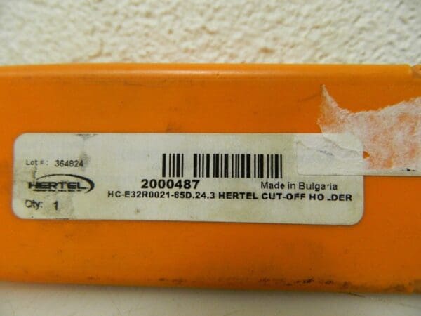 Hertel Indexable Cutoff Toolholder Right Hand 24-3. Insert HC-E32R0021-85D.24.3