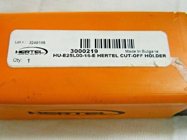 Hertel Indexable Grooving Cutoff Toolholder 1" x 1" HU-E25L00-16-E 3000219