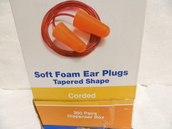 Pro-Safe 200 Pairs Disposable Corded 32 dB Earplugs Orange Qty 5 ERP-TAP-C