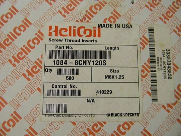 HeliCoil Screw Thread Inserts M8 x 1.25" Qty. 500 1084-8CNY120S