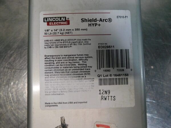 Lincoln 1/8 X 14 Shield-Arc HYP+ Stick Electrodes ED029511