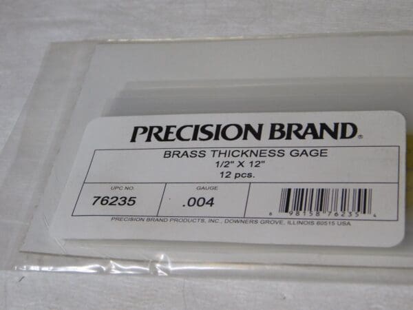 Precision Brand 0.004” Brass Thickness Gage 1/2” x 12” Blades (Pack of 12) 76235