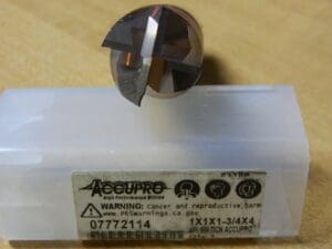 ACCUPRO 1″, 1-3/4″ LOC 1″ Shank Diam 4″ OAL 4 Fl Solid Carbide Square EndMill