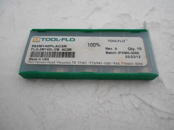 Tool-flo Double Ended Grooving Inserts FLG-2M140L AC3R Qty. 10 562M140PLAC3R