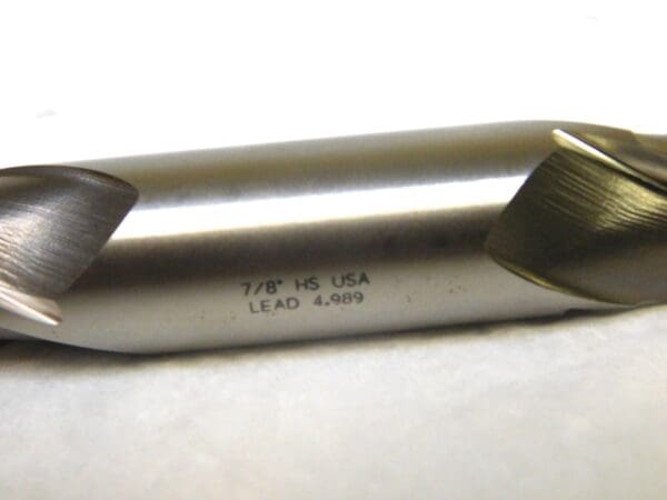 Precision HS Dbl End Mill 7/8” Dia 3Fl 1-7/8” LOC 7/8” Shk Dia 6-3/8” L 01714567