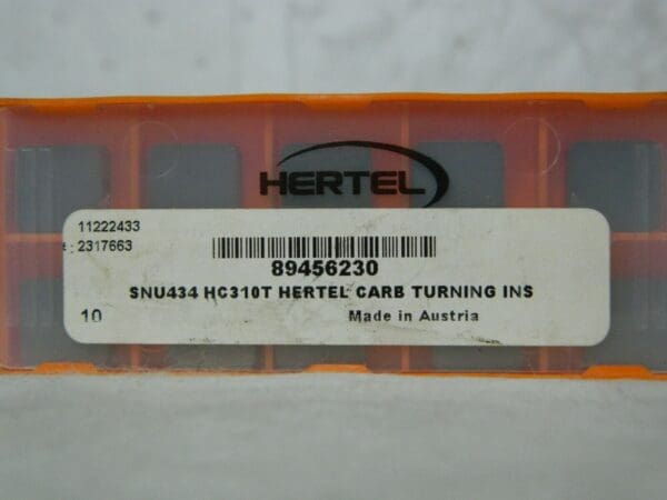 Hertel Carbide Turning Insert SNU434 Grade HC310T QTY 10 89456230