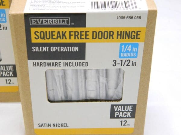 Everbilt 3.5 in. x 1/4 in Satin Nickel Squeak Free Door Hinge Qty 24 1005686056