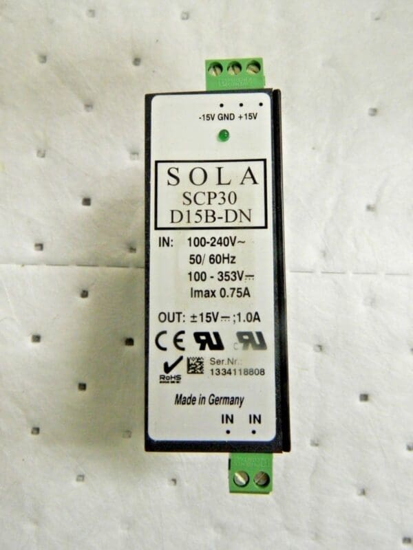 Sola/Hevi-Duty DIN Rail Power Supply 30W 1A 264VAC 375VDC SCP30D15B-DN