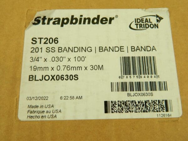 IDEAL TRIDON Grade 201, Stainless Steel Banding Strap Roll ST206