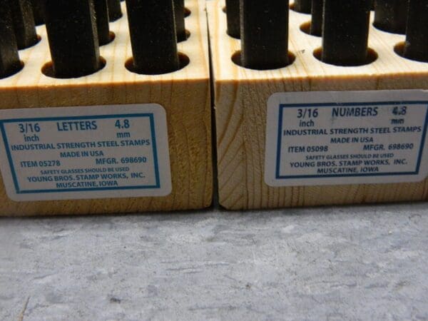 Young Bros Industrial Strength Letter and number set 3/16 05278 & 05098