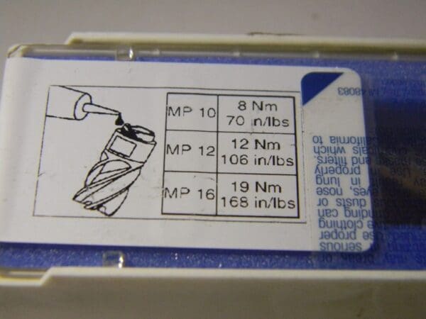 Seco Carbide Milling Tip Insert MP16-16019R24Z3-E05 Grade F40M 51794