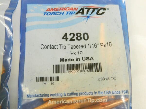 ATTC Contact Tip Tapered 1/16" Qty 20 4280