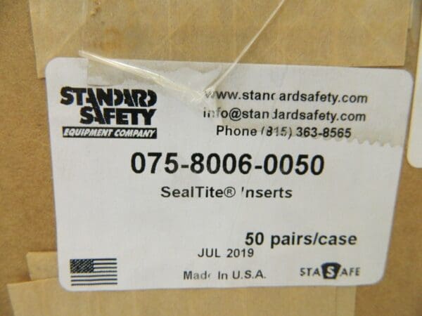 Standard Safety Equipment Co Sealtite Inserts 50 Pairs 075-8006-0050