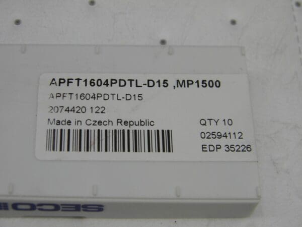 SECO APFT 1604PDTL-D15 Carbide Milling Inserts QTY 10 02594112