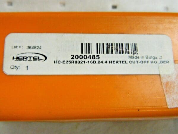 Hertel Indexable Cutoff Toolholder 1" x 1" HC-E25R0021-16D.24.4 2000485