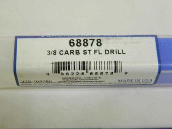 MTC 3/8 Carbide Straight Flute Drill 68878