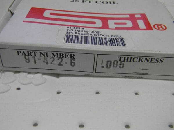 SPI 0.005 x 25 x 1/2 , Feeler Stock Rolls QTY 2 91-422-6