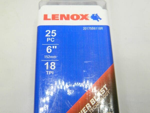 LENOX 6″ Long x 1″ Thick, Bi-Metal Reciprocating Saw Blade Pack of 25 6118R