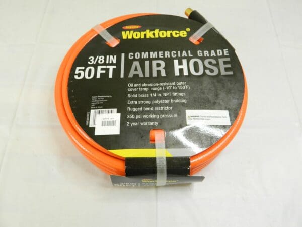 Legacy Workforce Commercial Grade Air Hose 3/8 50 Long Orange PVC HWF3850FO2