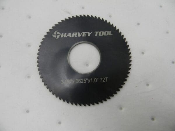 HARVEY TOOL 3 x 1/16″, 1″ 72-Tooth Solid Carbide Saw Used SAE0625-C3