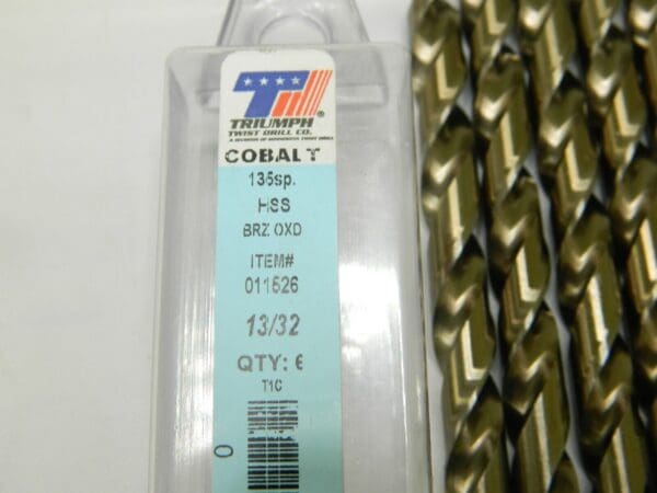 TRIUMPH TWIST Jobber Length Drill Bit 0.4062″ Dia, 135 °, Cobalt Qty 6 011526