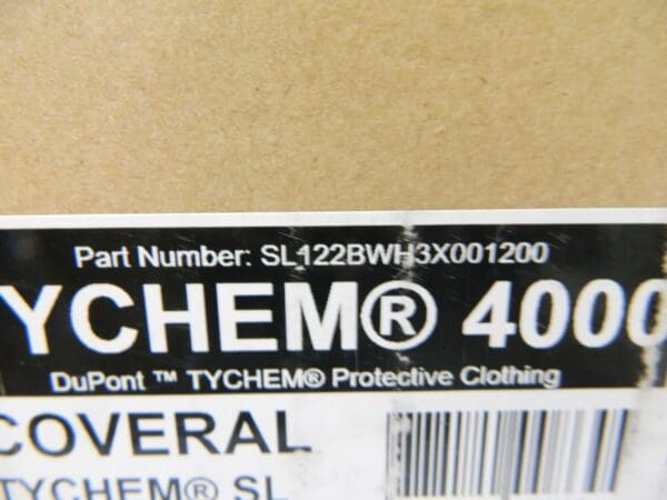 DUPONT TYCHEM 4000 SL COVERALL SIZE 3X, WHITE, Qty 12 SL122BWH3X001200