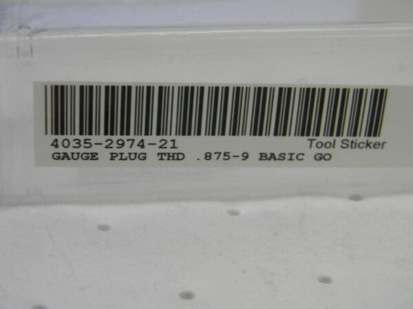 SPI 7/8-9, Class 2B, 3B, Single End Plug Thread Go Gage 34-322-8