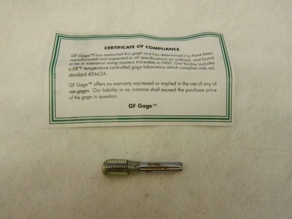 GF GAGE #10-32 No Go Truncated Taperlock Thread Setting Plug Gage S0190322ANK