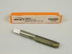 HERTEL HSS STI Tap 7/16-14 UNC, H3, 3 FL, Plug Chamfer, Bright Finish 07682909