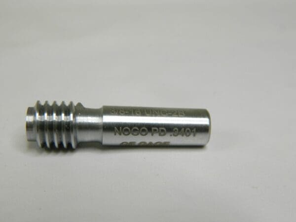 GF GAGE Plug Thread Gage 3/8-16 Thread, 2B Class, Single End, No Go W0375162BNK