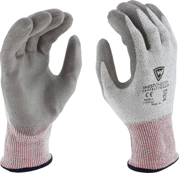 West Chester 2 Pairs PosiGrip 710HGU Gray Large Cut-Resistant Glove 710HGU/L