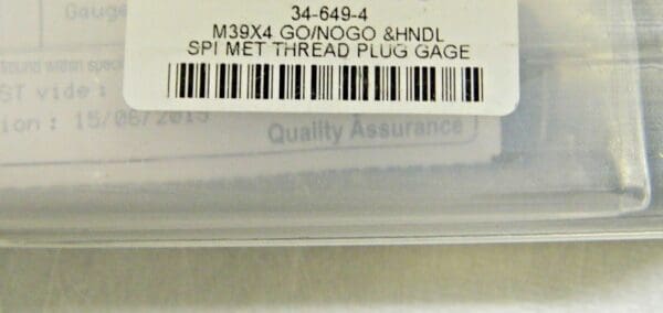 SPI Double End Plug Thread Go/No Go Gage M39x4-6H 34-649-4