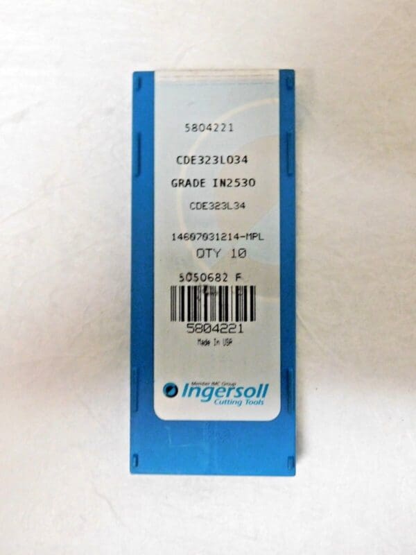 Ingersoll Cutting Tools Carbide Milling Inserts CDE323L034 IN2530 Qty 10 5804221